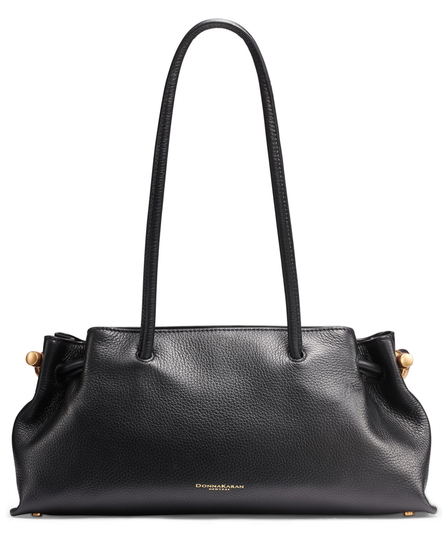 Женская сумка Donna Karan New York Cashmere Leather Medium Tote Handbag, цвет: Чёрный — фото 1
