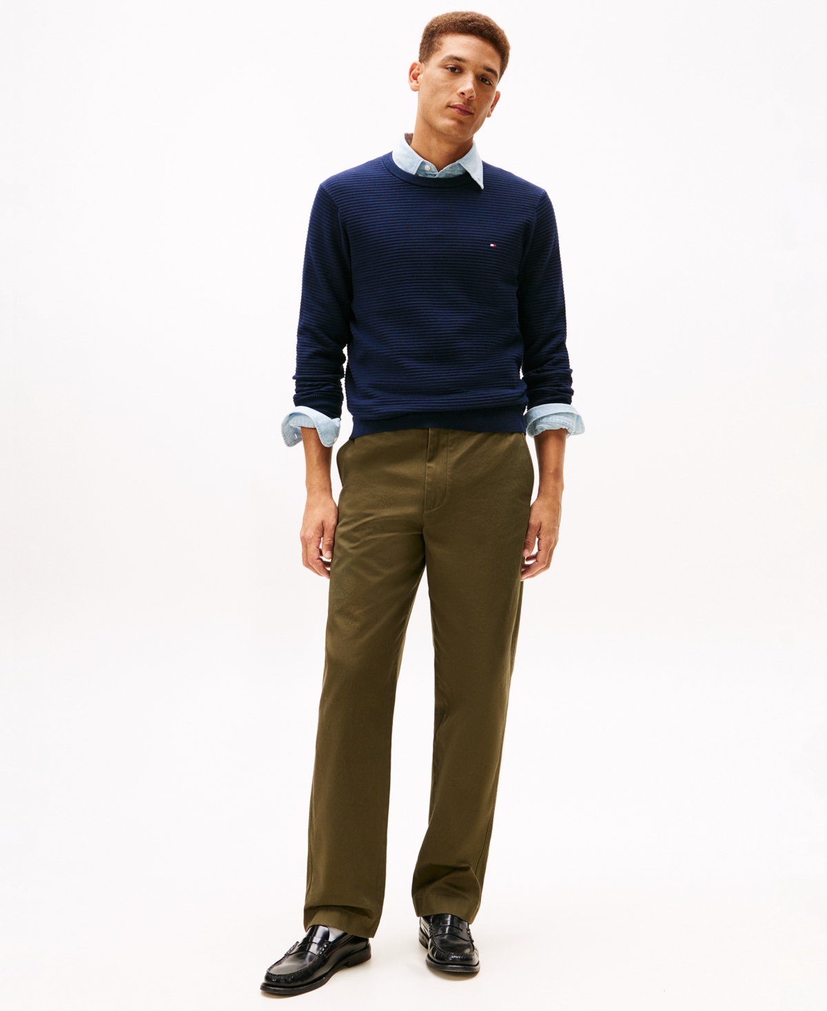 Tommy Hilfiger Wool Crewneck Sweater In Blue