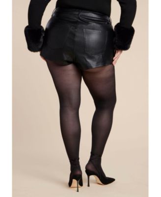 Women's Plus Size Mini Faux Leather Short