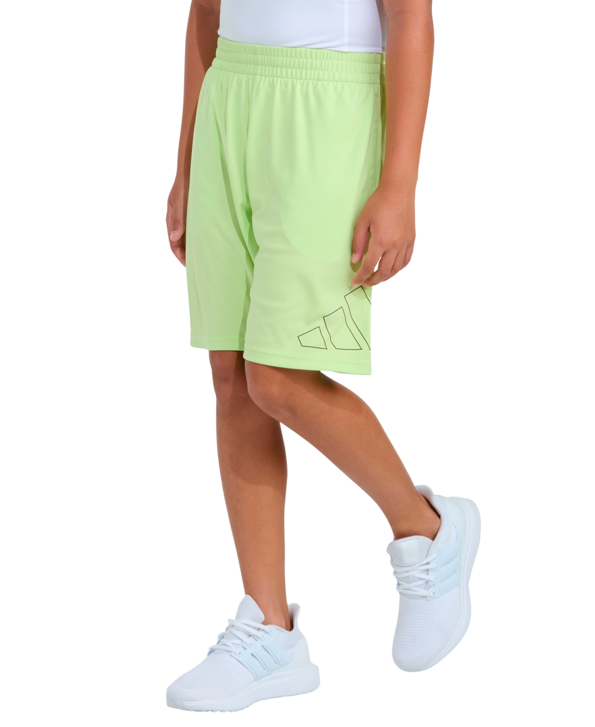 adidas Boys 8-20 Elastic Waistband Essentials Big Logo Shorts