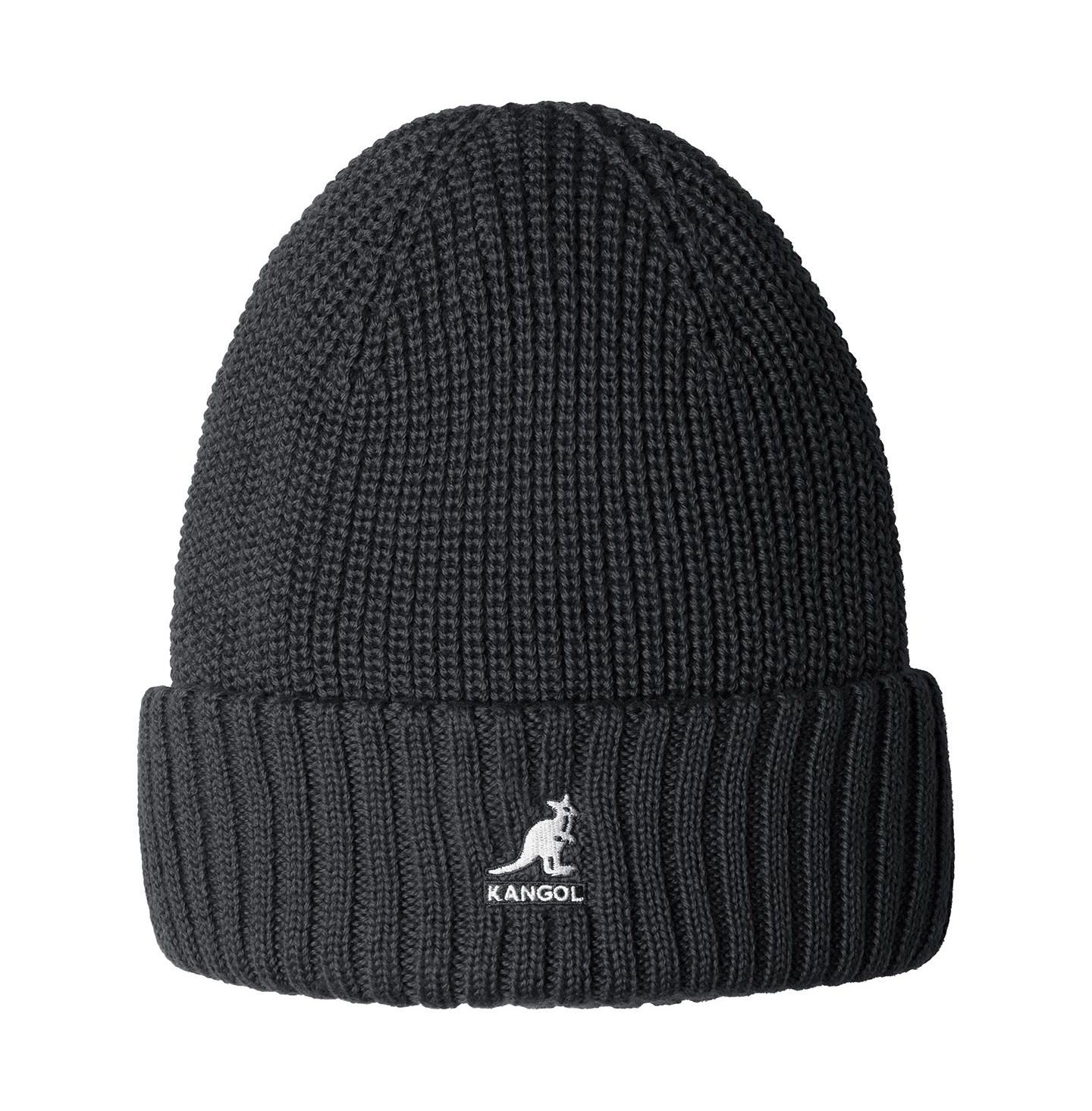 Мужская шапка Kangol Merino Wool Rib Beanie Pull-Ons & Beanies, цвет: Чёрный — фото 1