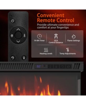 50" 3-Sided Electric Fireplace Insert with Remote Control, Adjustable Thermostat, and Wall-Mount or Recessed Installation