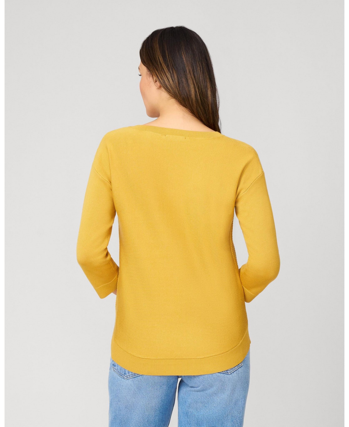 Cable & Gauge Block Rib Stitch Midweight Tunic Sweater