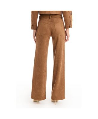 Womens Kaia Suede High Rise Jean - Cognac