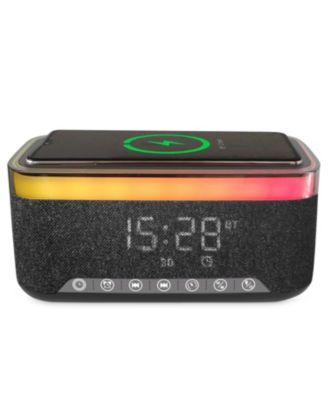 10W Bluetooth Stereo Speaker-Alarm Clock, Wireless Charging, RGB light