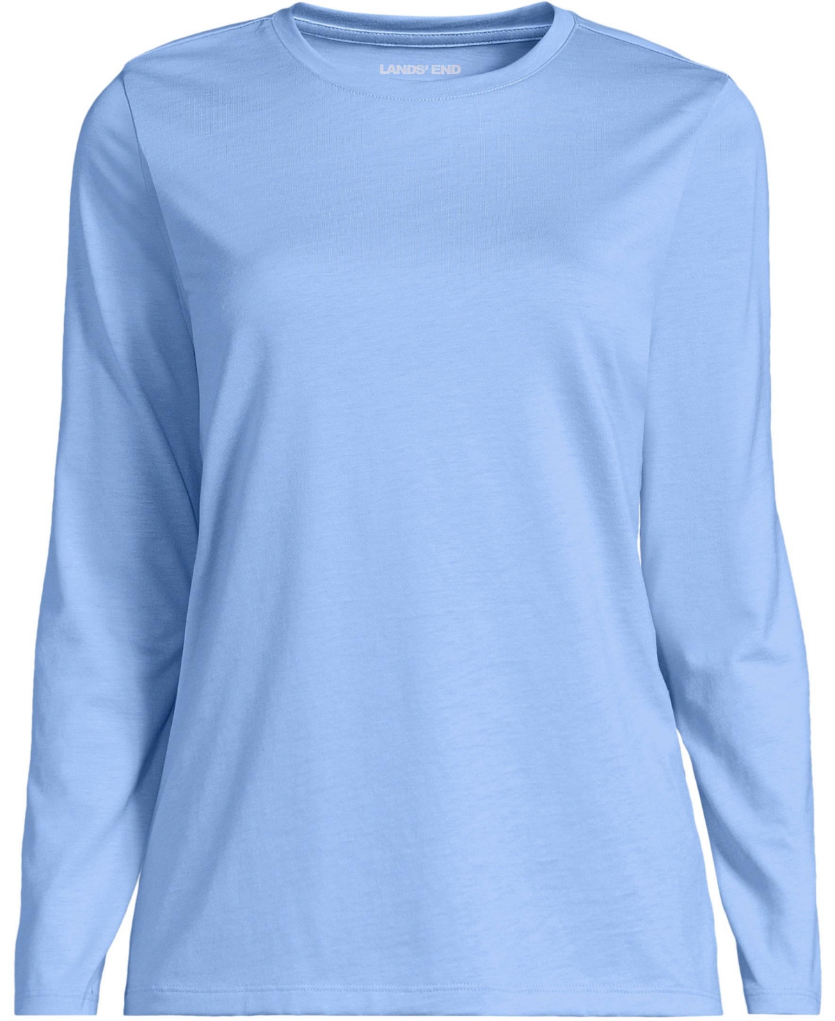 Lands' End Plus Relaxed Supima Cotton Long Sleeve Crew Neck T-Shirt