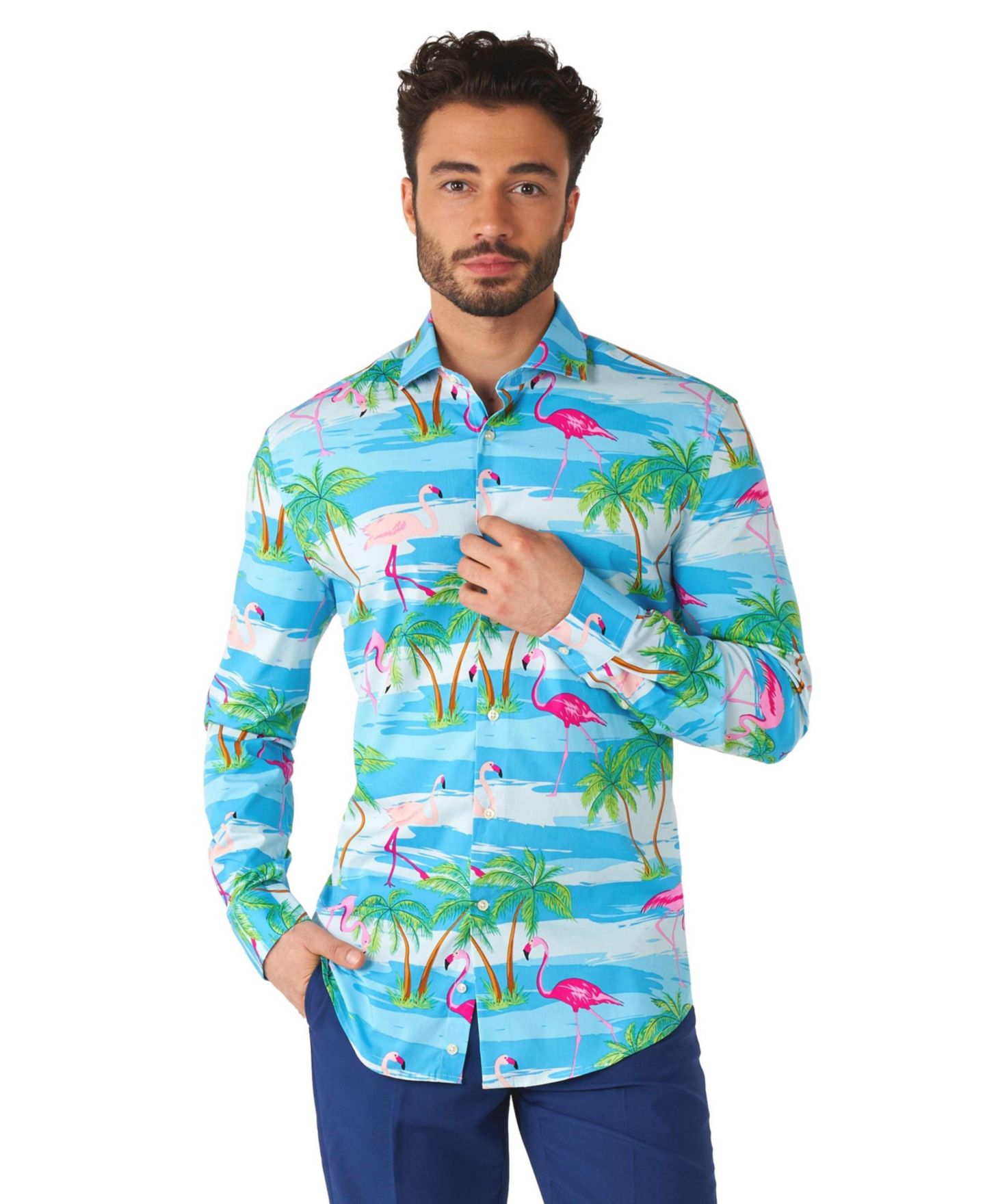 Мужская рубашка OppoSuits Shirt LS Flaminguy, цвет: Miscellaneous — фото 3