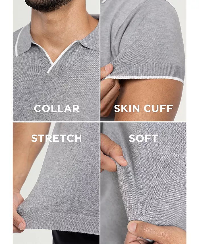 Men's Collar V-Neck Polo Sweater - thumbnail 10
