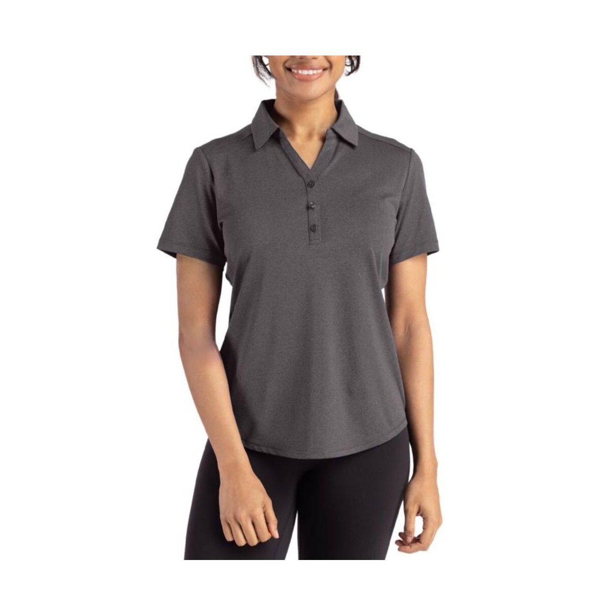Cutter & Buck Forge Eco Stretch Recycled Womens Short Sleeve Polo In Gray
