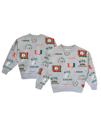 Gameday Couture - Big Girls Gray Miami Hurricanes Always On Repeat Pullover Sweatshirt