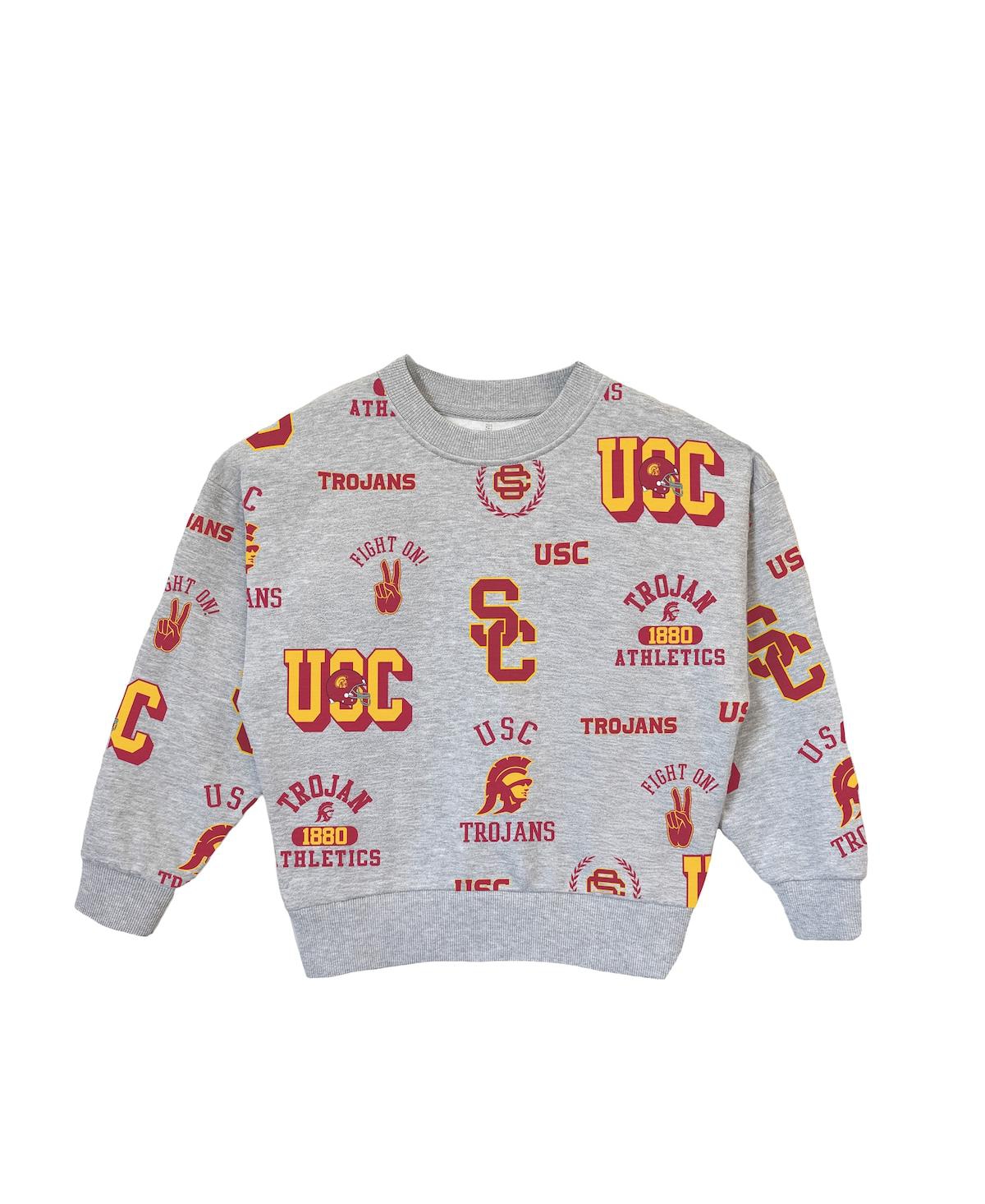 Gameday Couture Big Girls Gray Usc Trojans Always On Repeat Pullover Sweatshirt In Gray