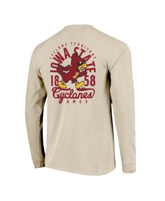 Men's Natural Iowa State Cyclones Comfort Colors Mascot Overlay Long Sleeve T-Shirt