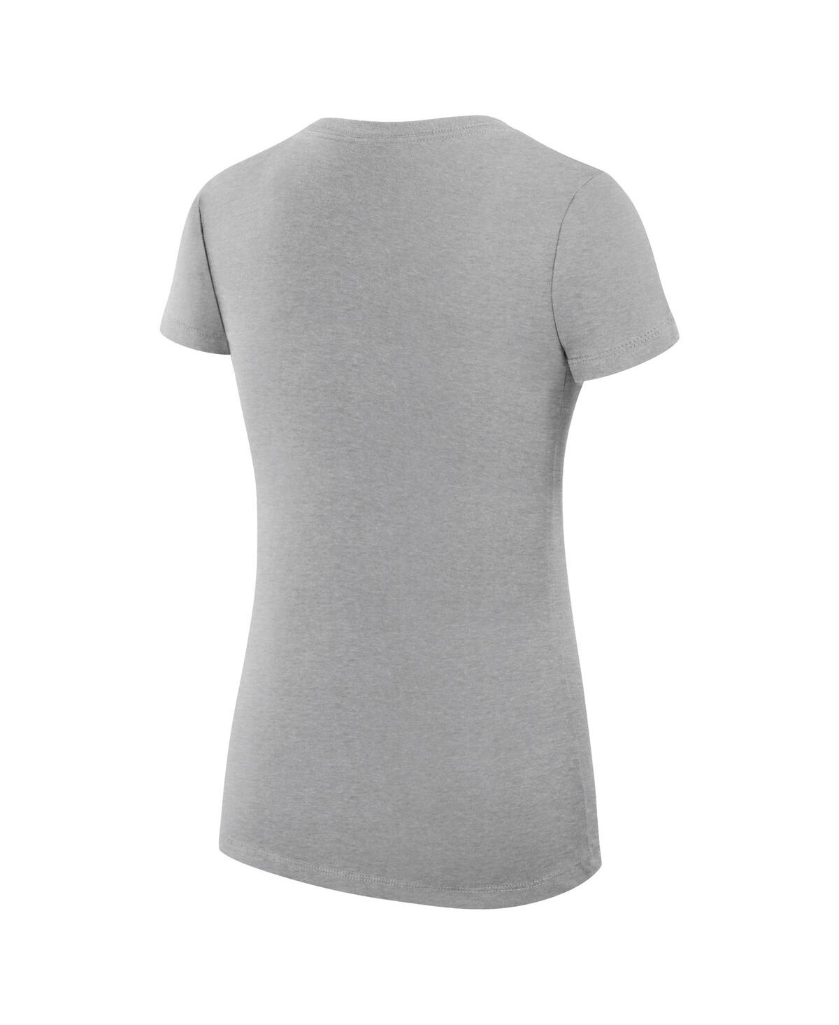 G-iii 4her By Carl Banks Women's Heather Gray Colorado Avalanche Super-slim Fit Lightweight City Graphic V-neck T-shirt In Gray