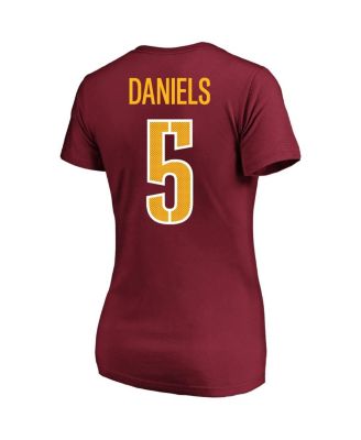 Women's Jayden Daniels Burgundy Washington Commanders Plus Size Name Number T-Shirt