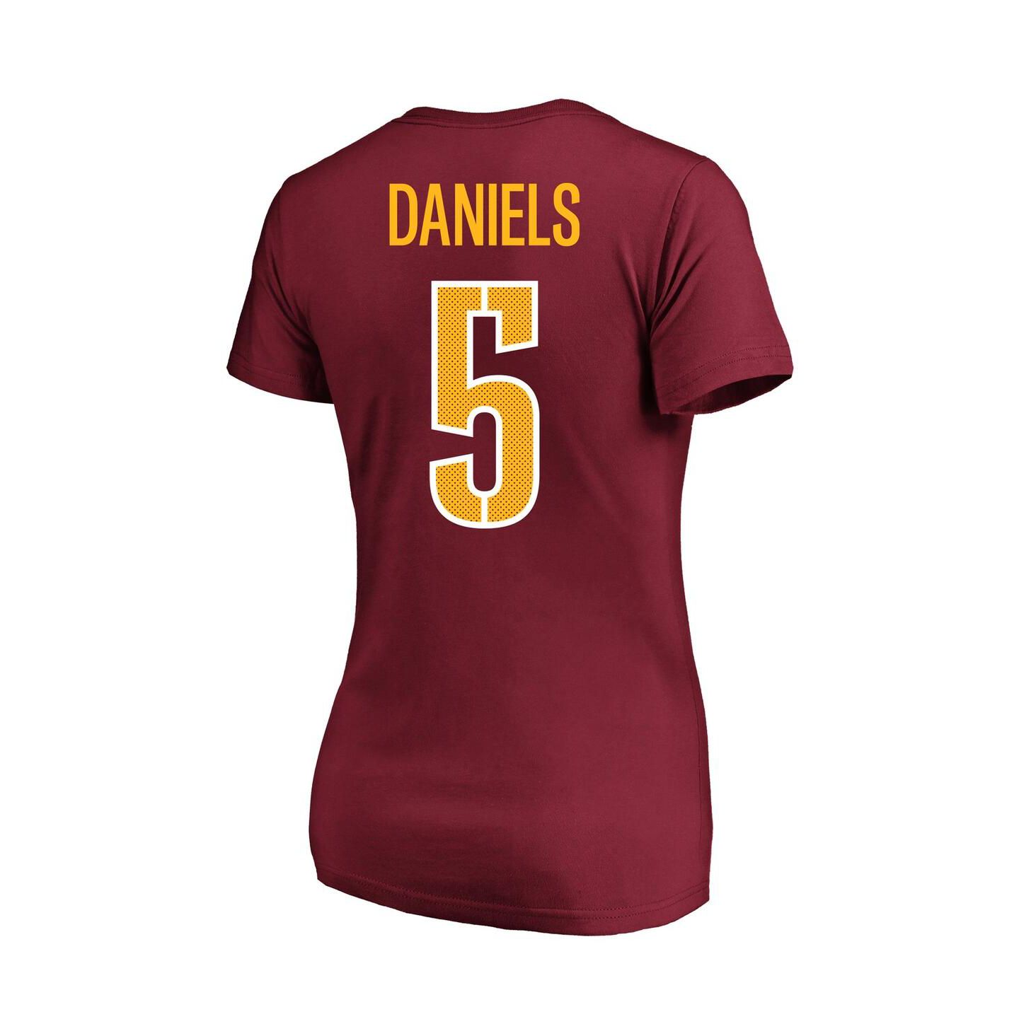 Женская футболка Fanatics Jayden Daniels Burgundy Washington Commanders Plus Size Name & Number — фото 2