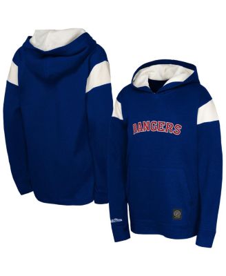 Mitchell & Ness - Big Boys and Girls Navy New York Rangers Thermal Lightweight Pullover Hoodie