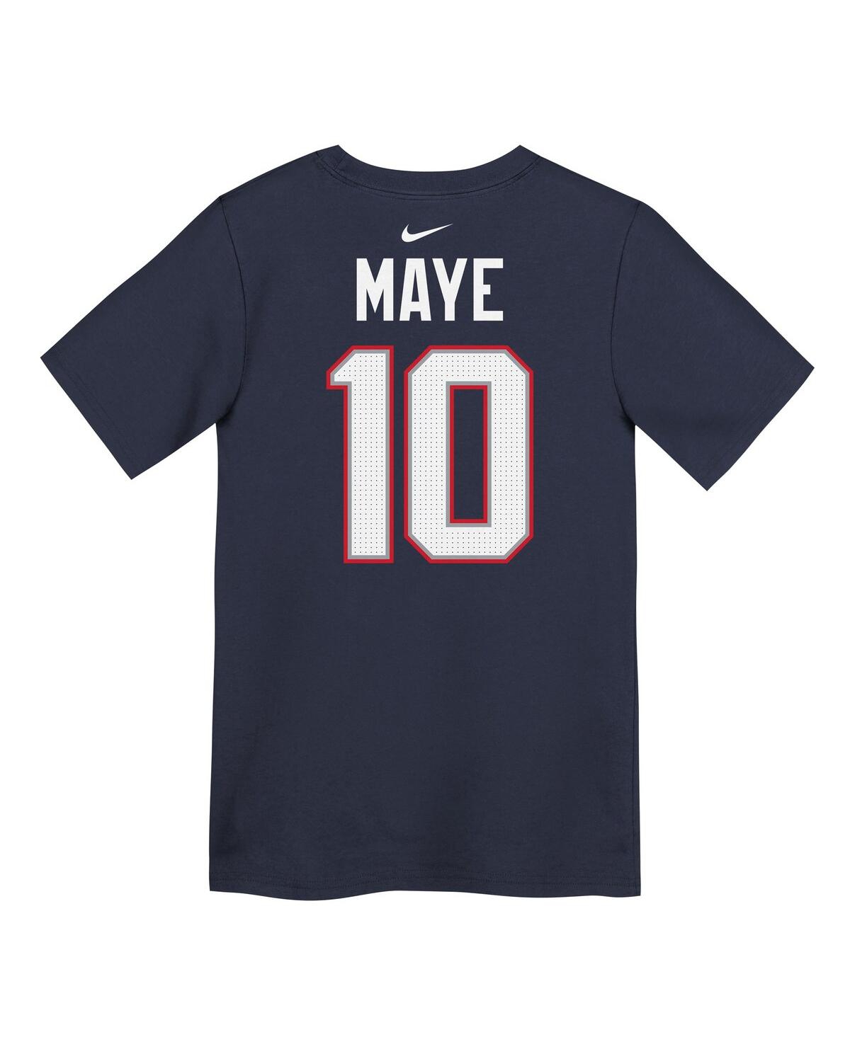 Nike Preschool Drake Maye Navy New England Patriots Player Name Number T-Shirt