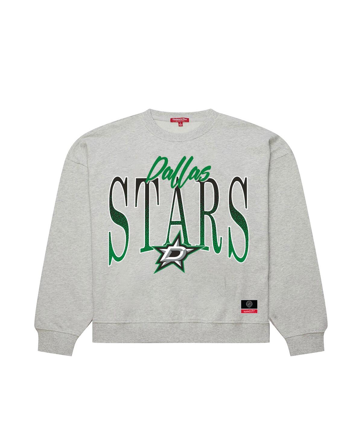 Mitchell & Ness Women's Heather Gray Dallas Stars Hockey Night Sweatshirt In Gray
