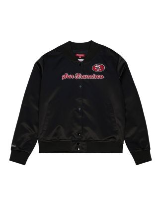 Women's Black San Francisco 49ers Full-Snap Satin Jacket