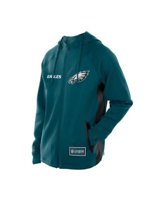 Men's Midnight Green Philadelphia Eagles Combine Authentic Raglan Scuba Full-Zip Hoodie