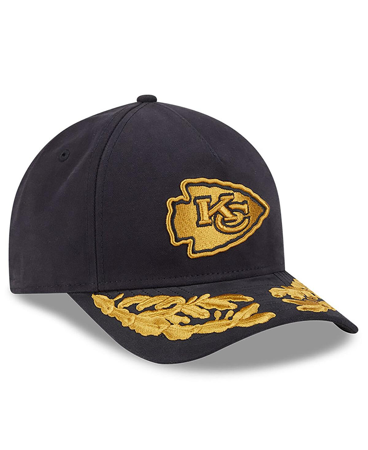 New Era X Alpha Industries Men's Black Kansas City Chiefs A-frame 9forty Adjustable Hat In Black