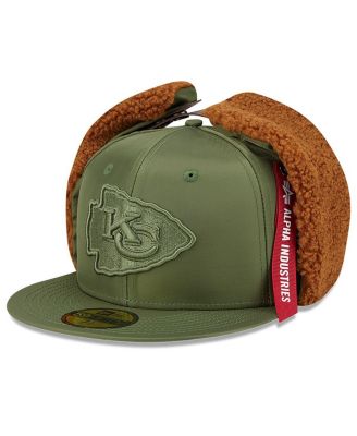 x Alpha Industries Men's Olive Kansas City Chiefs Dog Ears 59FIFTY Fitted Hat