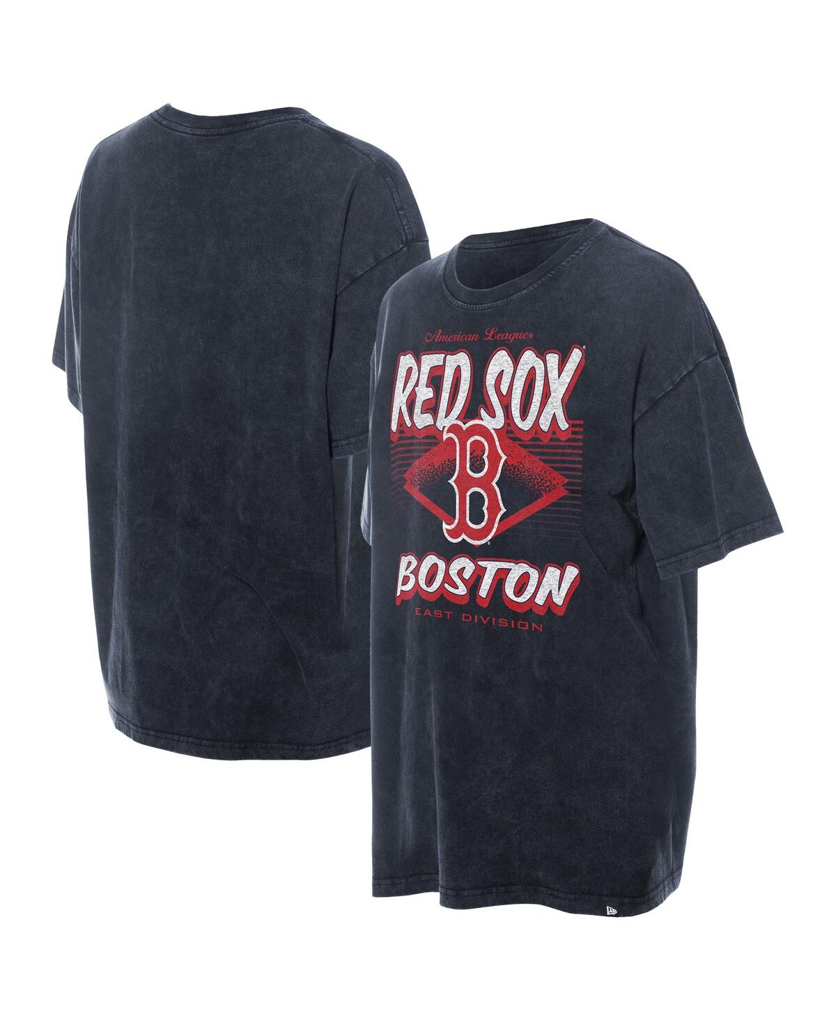 New Era Women's Navy Boston Red Sox Mineral Wash Oversized T-Shirt