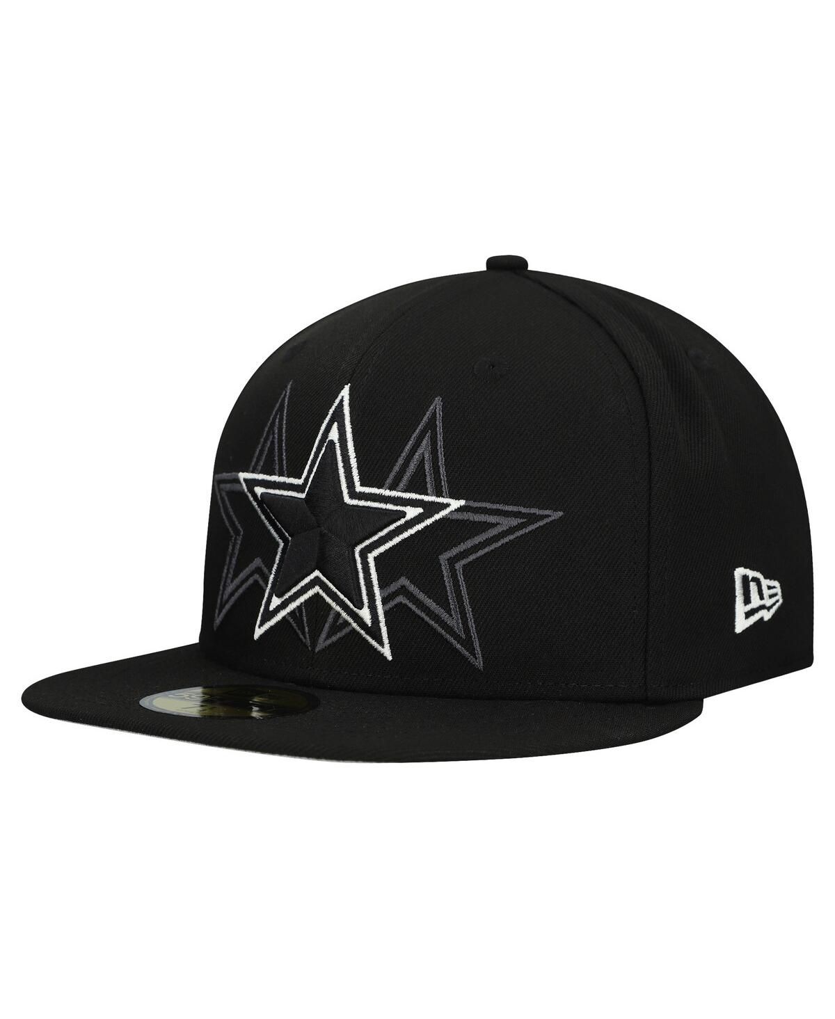 Мужская черная приталенная шляпа Dallas Cowboys Tri-Hit 59FIFTY от Dallas Cowboys