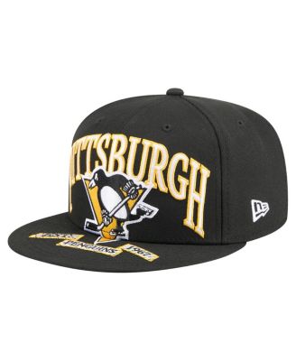 New Era - Men's Black Pittsburgh Penguins Oversized Arch 59Fifty Fitted Hat