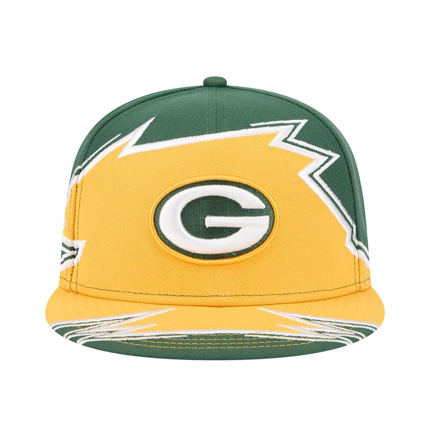 Мужская кепка New Era Green/Gold Green Bay Packers Break 59FIFTY Fitted Hat — фото 2