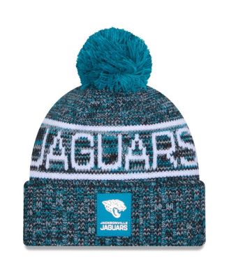 New Era - Men's Teal Jacksonville Jaguars 2025 Sideline Cold Weather Cuffed Knit Hat with Pom
