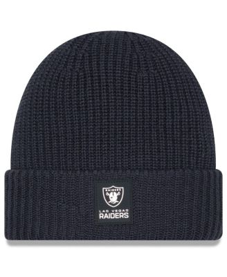 New Era - Men's Charcoal Las Vegas Raiders 2025 Sideline Cold Weather Cuffed Knit Hat