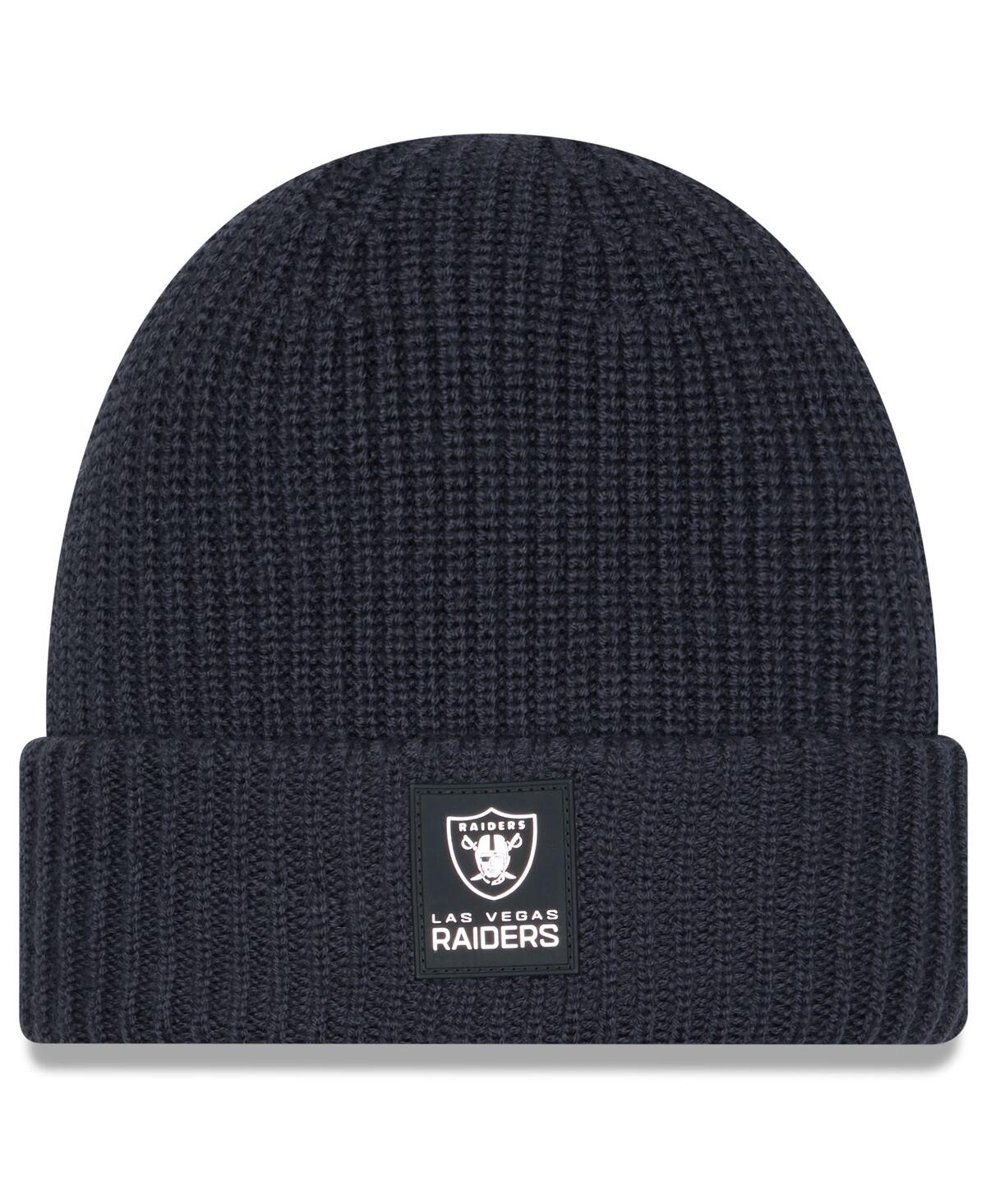 New Era Men's Charcoal Las Vegas Raiders 2025 Sideline Cold Weather Cuffed Knit Hat
