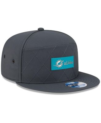 Men's Charcoal Miami Dolphins 2025 Sideline Cold Weather Split Panel 9FIFTY Snapback Hat