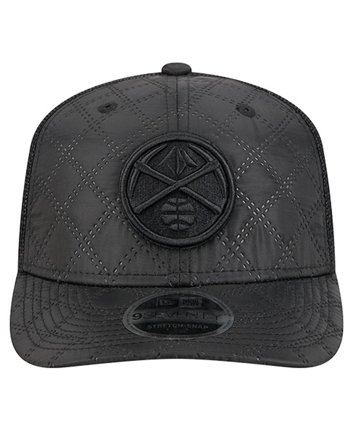 New Era Men's Black Denver Nuggets Quilted 9SEVENTY Trucker Adjustable Hat