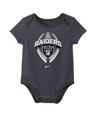 Baby Boys and Girls 3-Piece Las Vegas Raiders Bodysuit Set