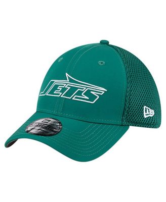 New Era - Men's Green New York Jets Outline 39THIRTY Flex Hat