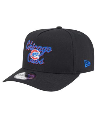 New Era - Men's Black Chicago Cubs Chainstitch 9FIFTY A-Frame Snapback Hat