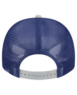 Men's Cream/Royal Los Angeles Dodgers Banner A-Frame 9FIFTY Trucker Snapback Hat