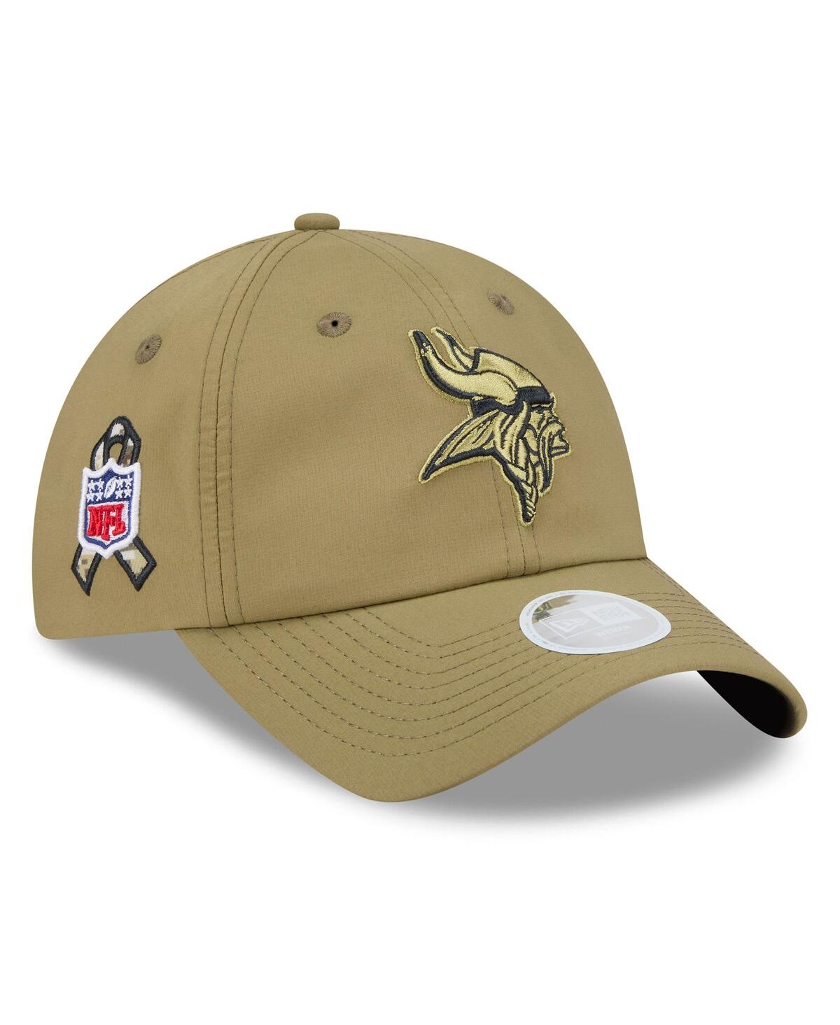 New Era Women's Green Minnesota Vikings 2025 Salute To Service Pony Tail Adjustable Hat In Brown