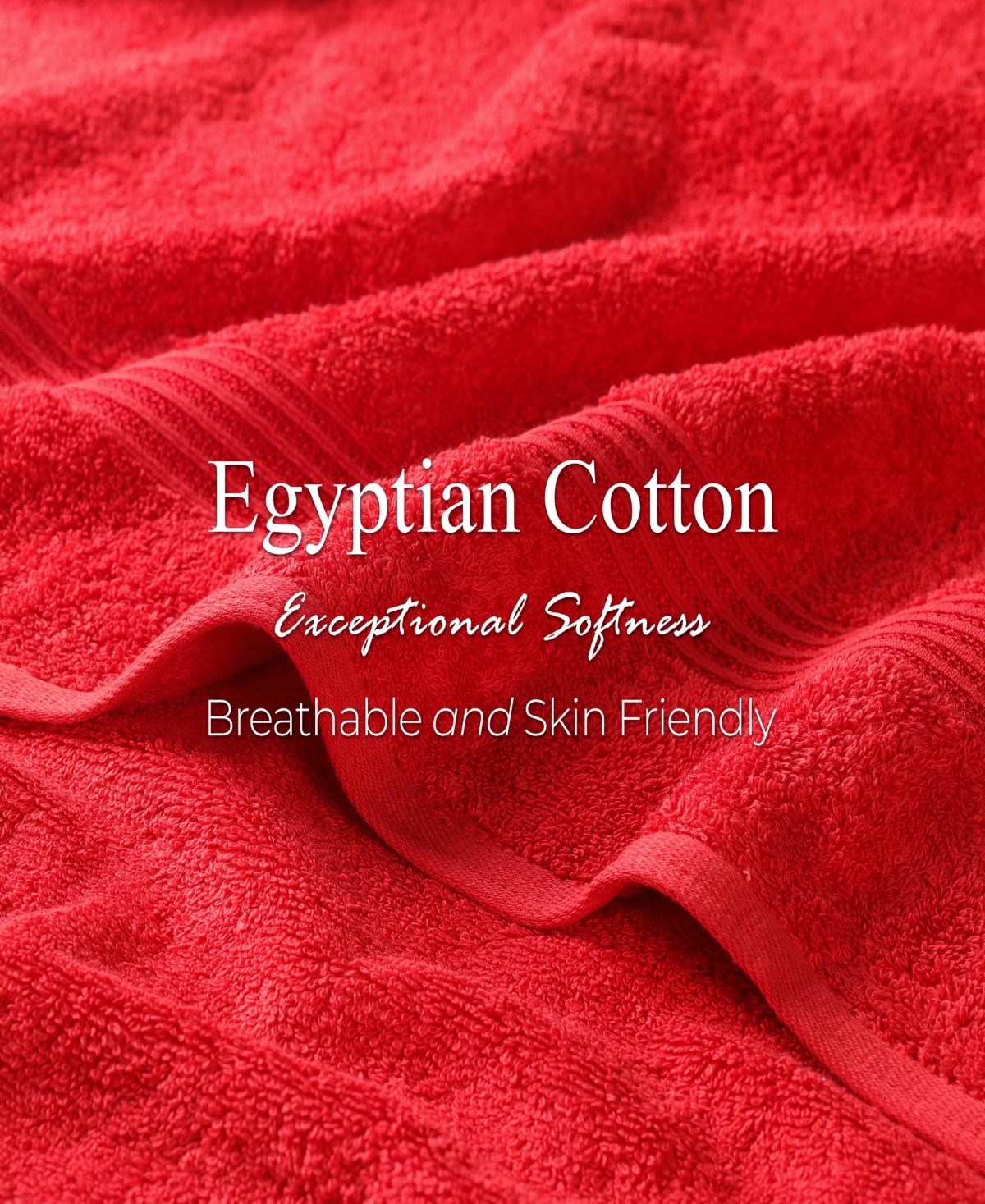 Superior Solid Quick Drying 100% Egyptian Cotton 2-pc Bath Sheet Set In Red