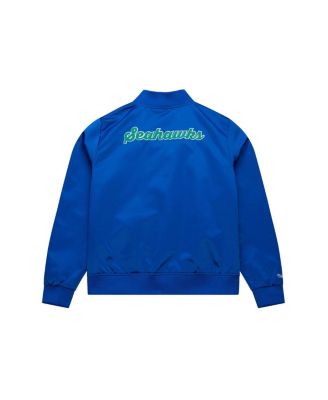 Women's Royal Seattle Seahawks Full-Snap Satin Jacket