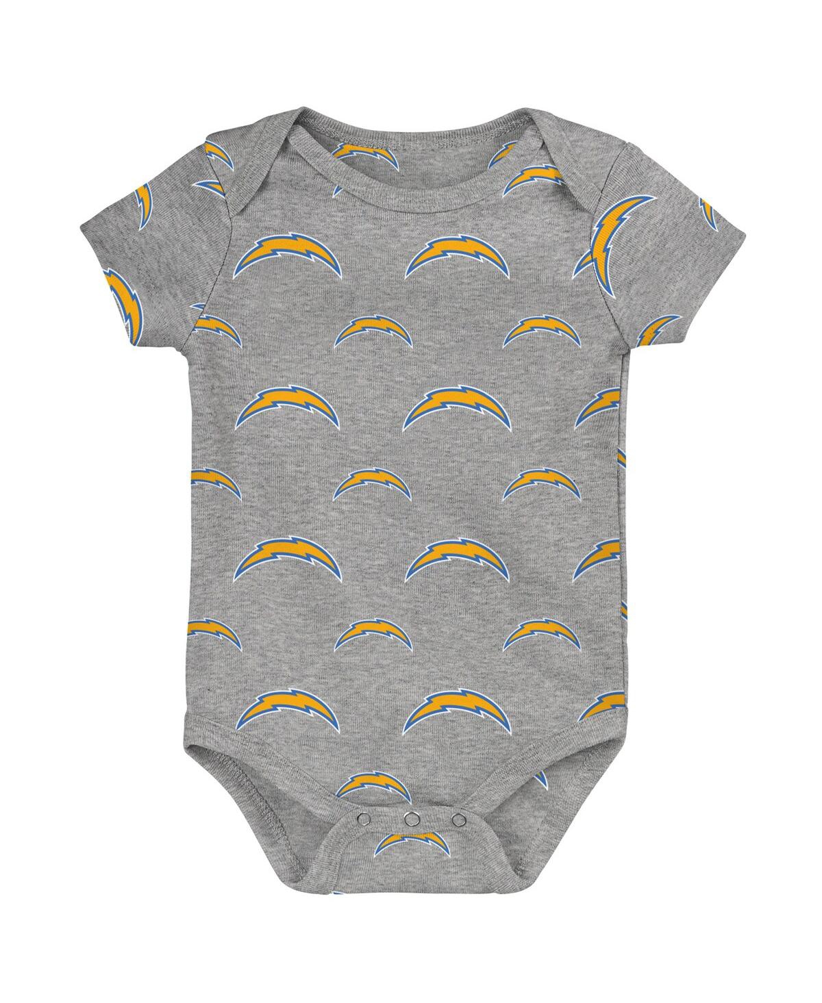 Outerstuff Newborn 3-piece Los Angeles Chargers Little Tike Bodysuit Set In Blue