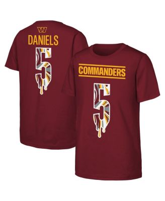 Outerstuff - Big Boys and Girls Jayden Daniels Burgundy Washington Commanders Mainliner Drip Player Name Number T-Shirt