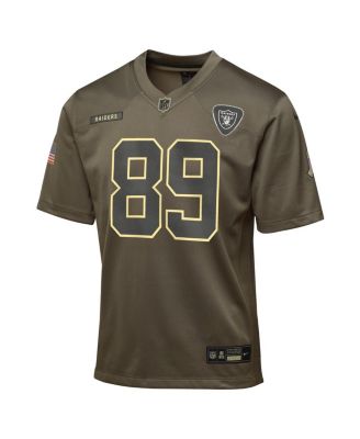 Big Boys and Girls Brock Bowers Olive Las Vegas Raiders 2025 Salute to Service Game Jersey