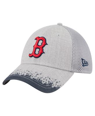 New Era - Men's Gray Boston Red Sox Visor Paint Splatter 39THIRTY Flex Hat