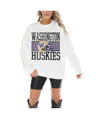 Gameday Couture - Women's White Washington Huskies Fair Catch Pullover Sweatshirt
