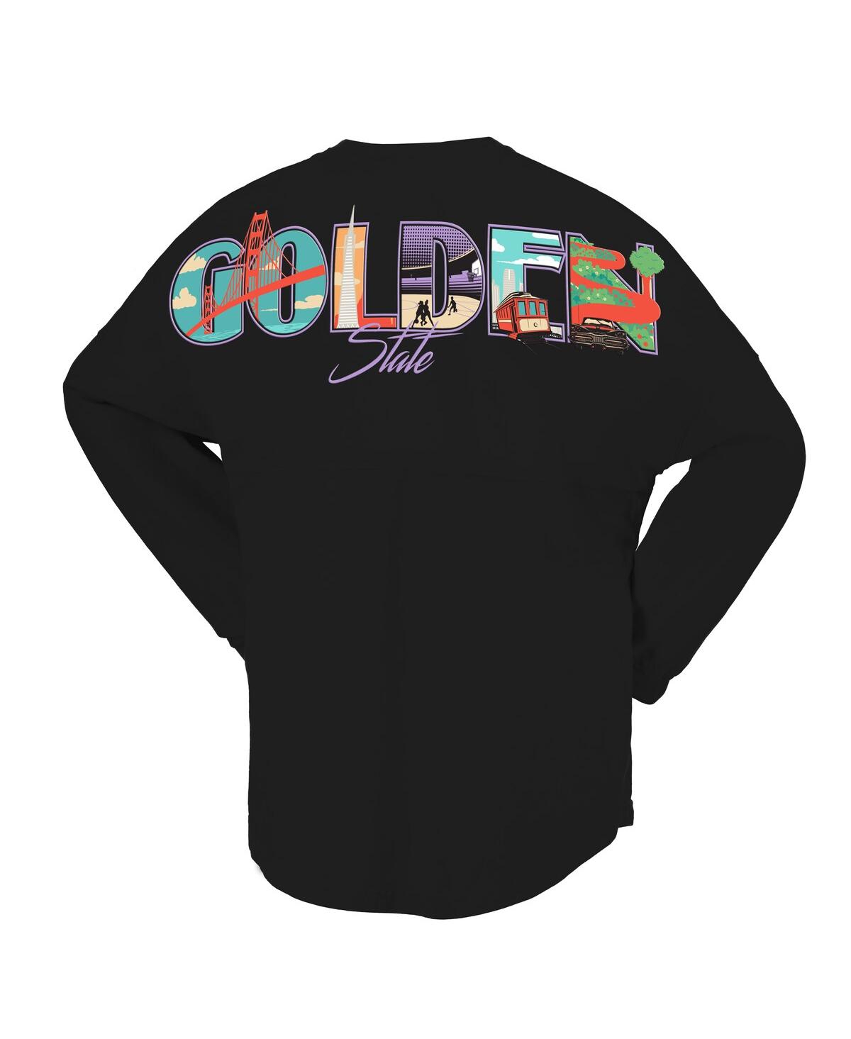 Spirit Jersey Women's Eclipse Black Golden State Valkyries Oversized Preppy City Long Sleeve T-Shirt