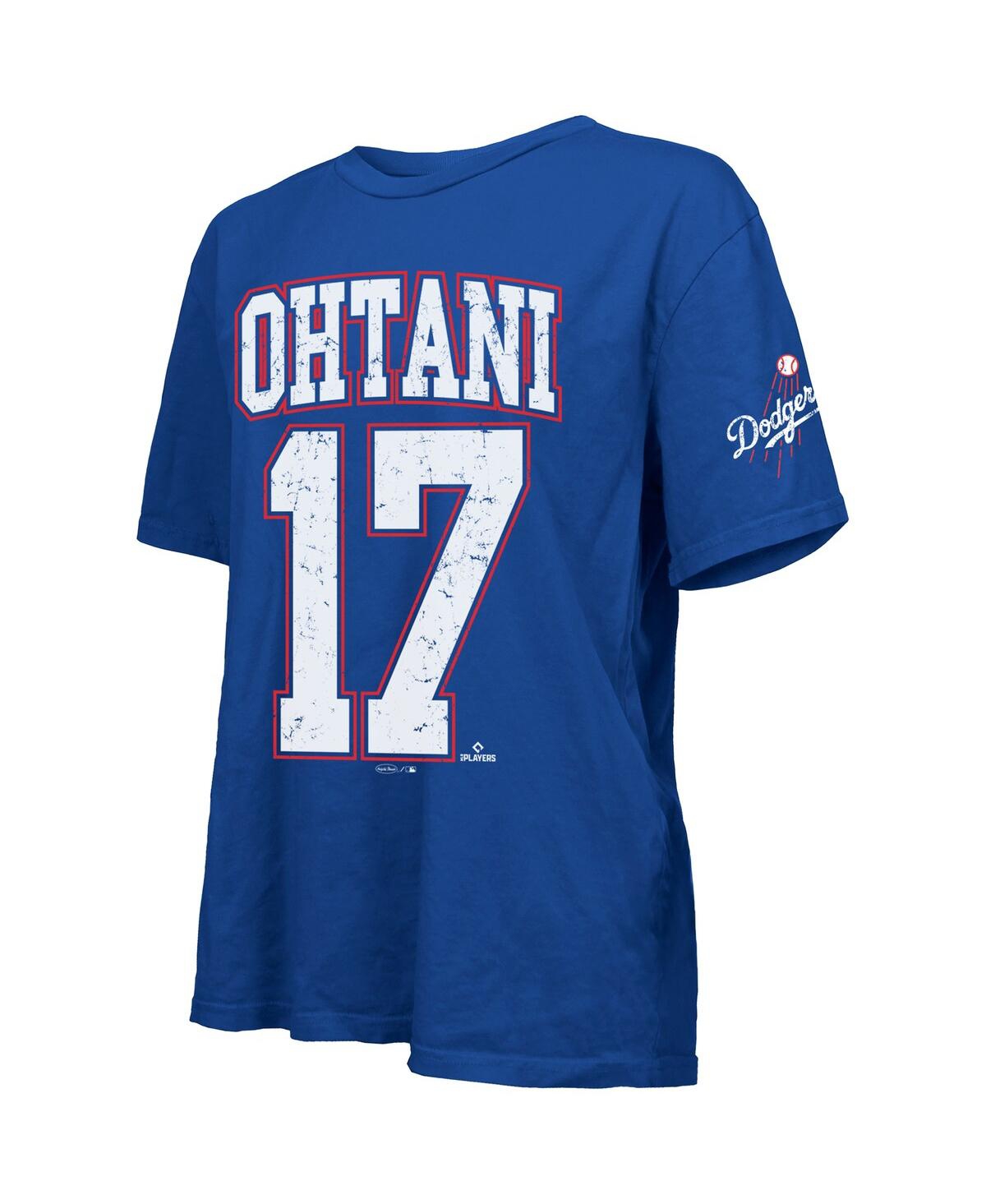 Majestic Women's Shohei Ohtani Royal Los Angeles Dodgers Oversized Name Number T-shirt In Blue