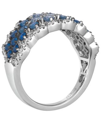 Sapphire Ombre (1.21 ct. t.w.), White Sapphire (.10 ct. t.w.) and Vanilla Diamond Ring (.36 ct. t.w.) in 14k Vanilla Gold